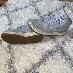 Teal high top nike air force ones